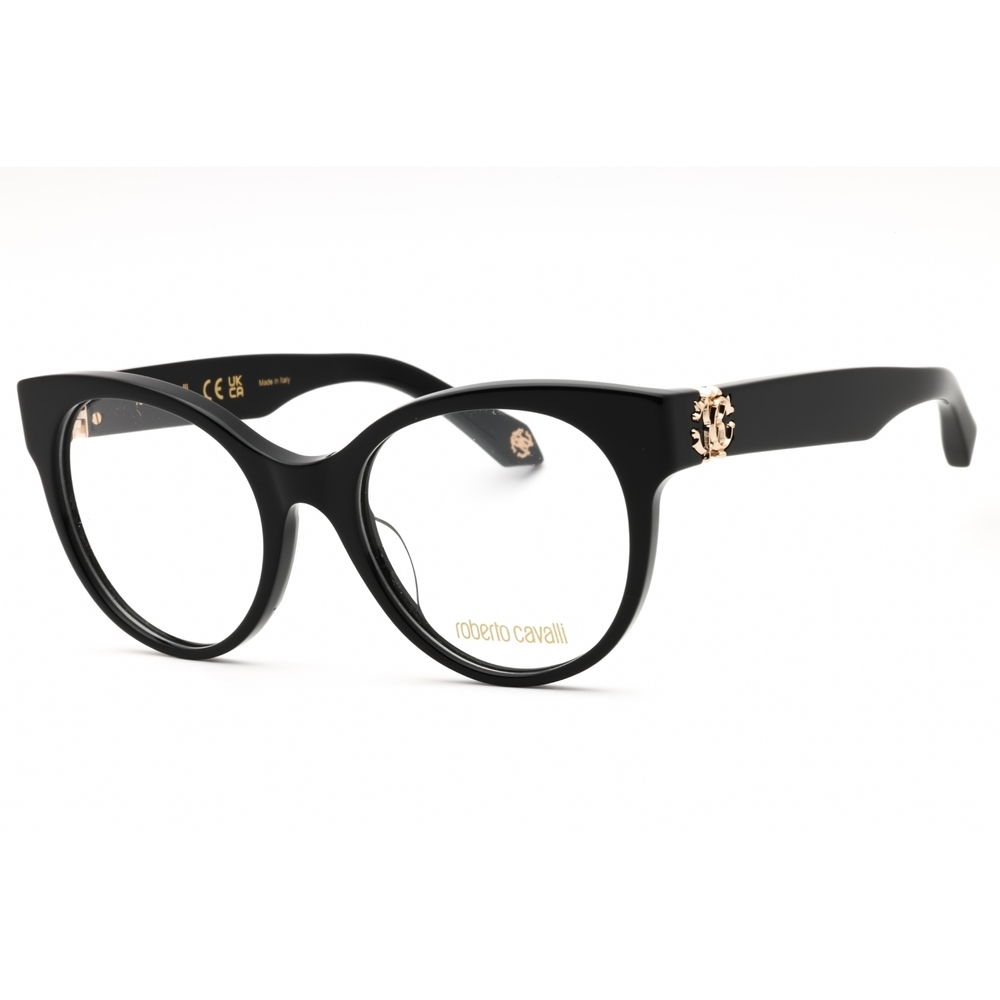 Roberto Cavalli VRC027M Eyeglasses Black Acetate Round